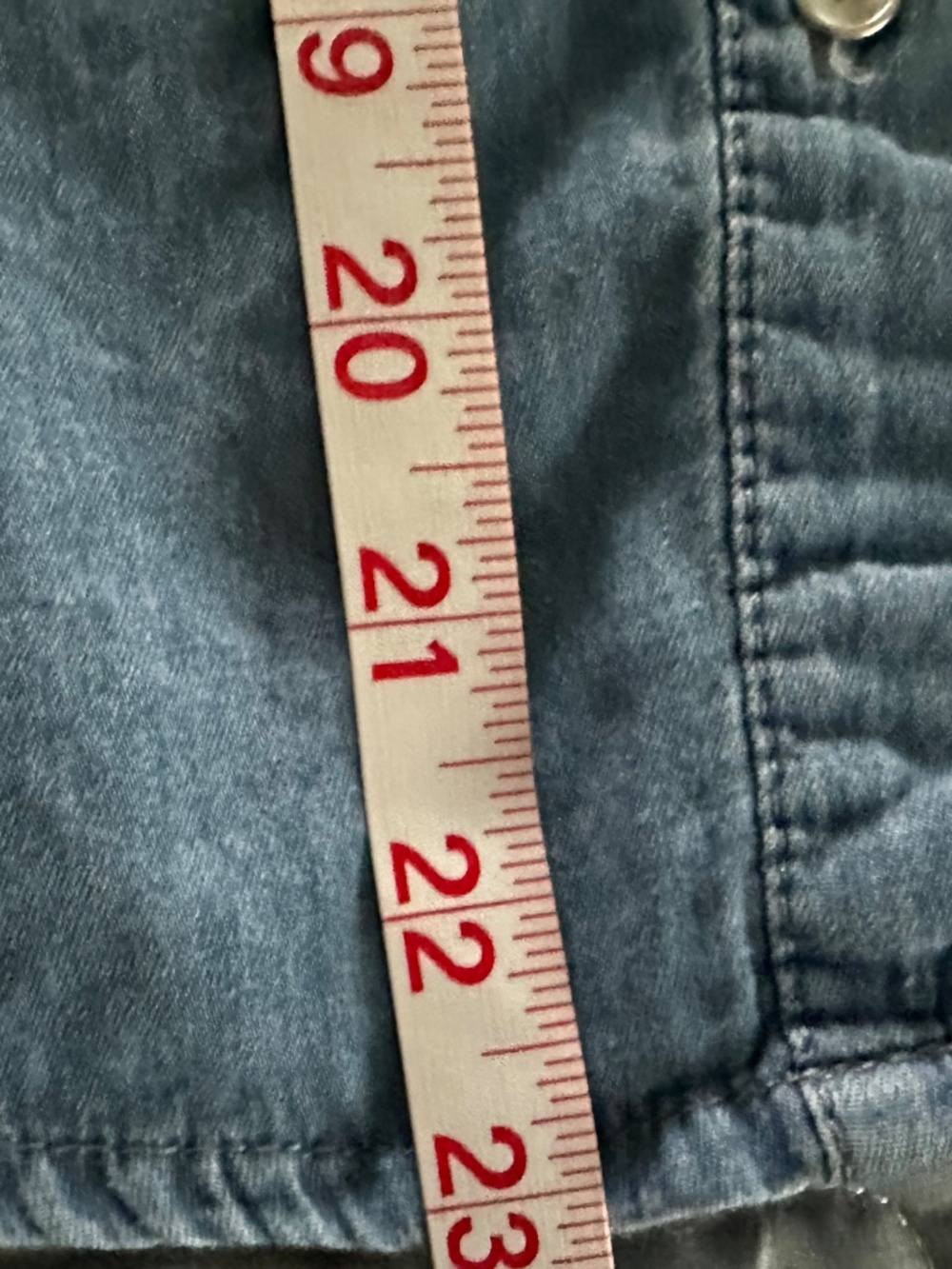 Wet Seal Denim Long Sleeve Women's Blue Chambray Cotton Shirt Pocket Size M EUC - Picture 9 of 10